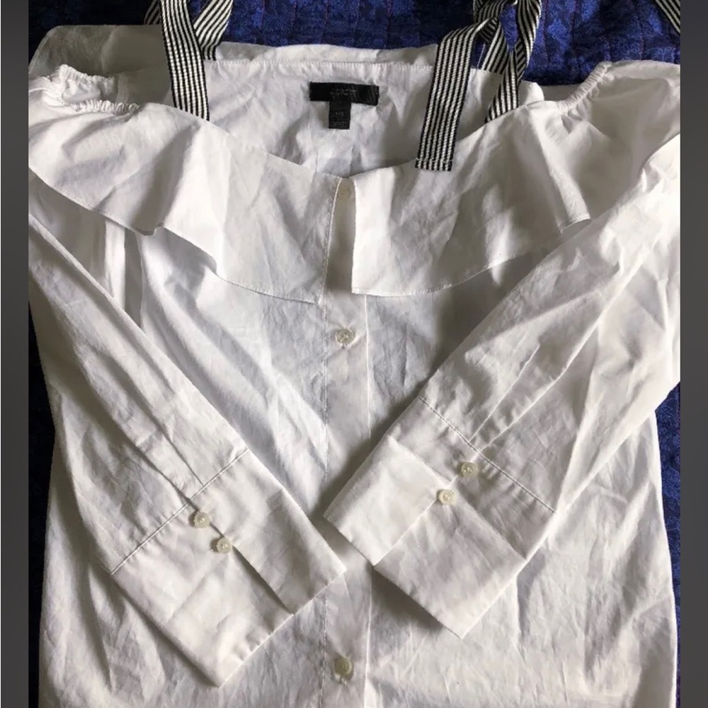 J Crew over the shoulder poplin top size XS NWOT